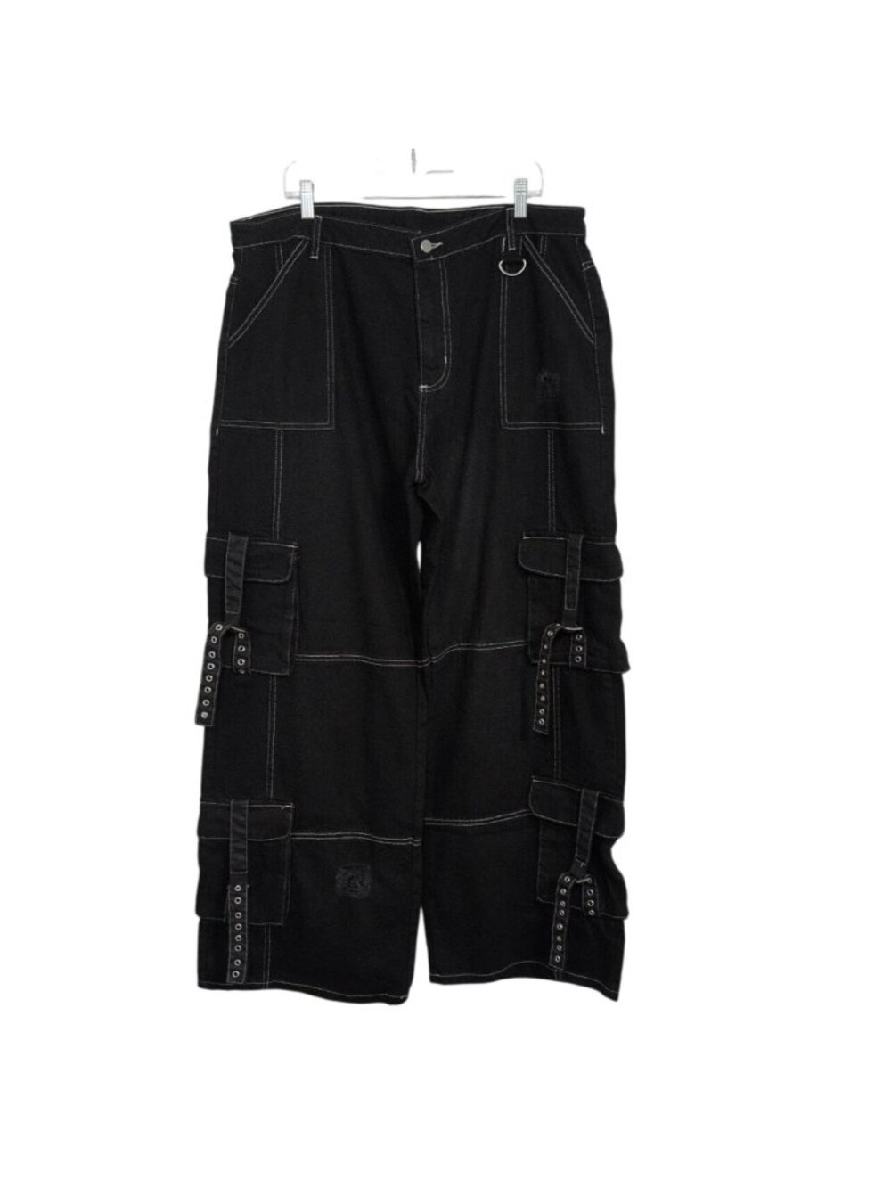 Daisy Street Strap Carpenter Pants Juniors Size 13 Black Goth Cyberpunk NEW